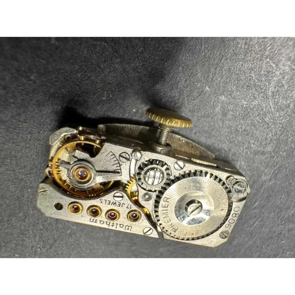 Antique 1925 Waltham 17 Jewels 444 RF Stamped Manual Wind Dial Movement 8.8mm